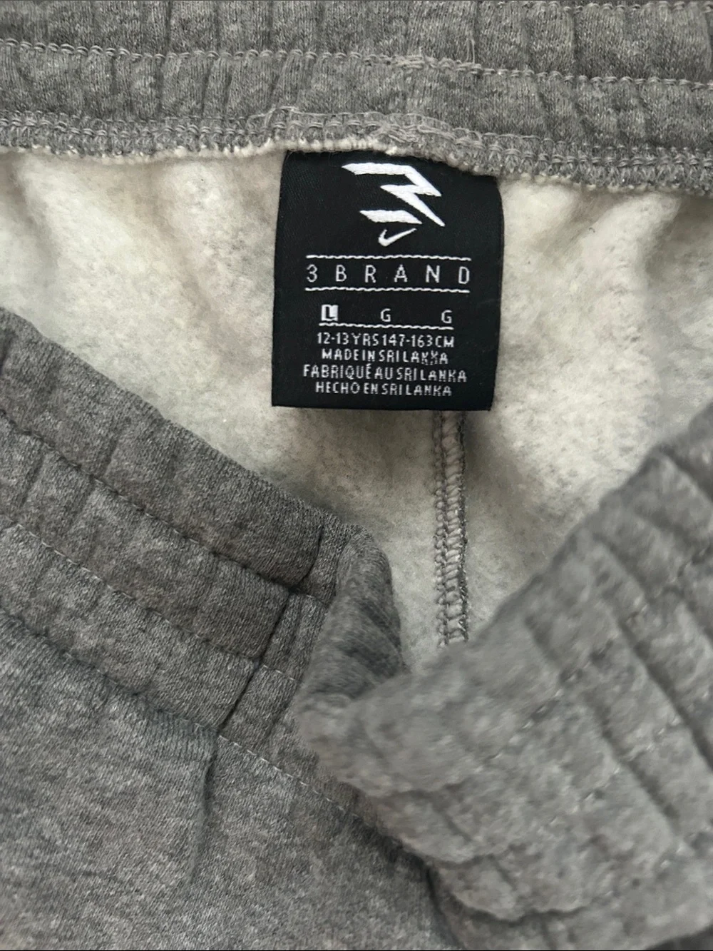 Nike 3BRAND Gray Sweatpants with White Swoosh Accent